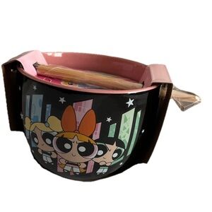 Powerpuff Girls Ceramic Ramen Bowl with Chopsticks